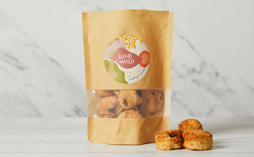 New Recipe! Apple + Raisin Scones x8 (contains milk)