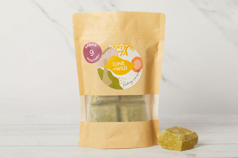 organic baby food, handmade by chefs, recipe developed with paediatric dietitian. nutritionally optimised.  Handmade by chefs in small batches Baby Weaning 9 months, textured puree